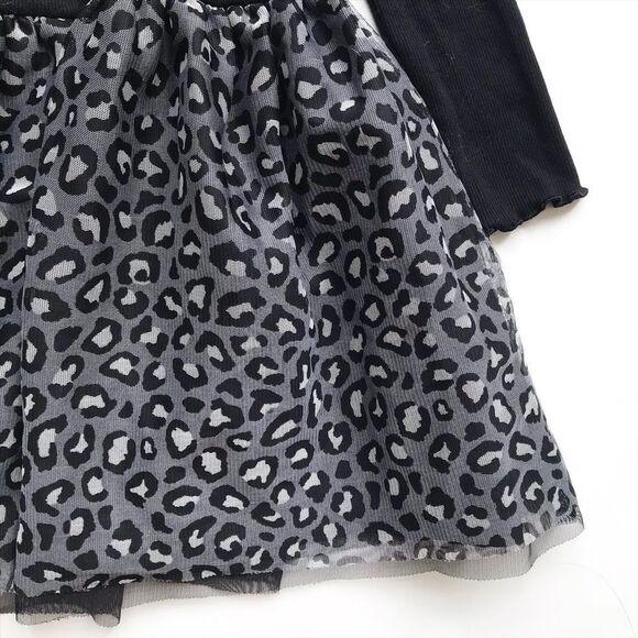 Old Navy leopard tulle mock neck dress EUC 3T - Picture 4 of 5